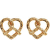 Women's Simple Heart Shaped Knot Earrings In Electroplated Alloy With Steel Ear Needles Fashion Bread Knot Design