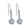 Women's Simple Heart Shaped Sterling Silver Stud Earrings With Zircon And Pearl Electroplated Bow Design