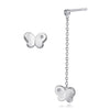 Women's Simple Heart Shaped Sterling Silver Stud Earrings With Zircon And Pearl Electroplated Bow Design