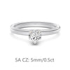 Women's Simple Heartshaped S925 Sterling Silver Ring With Zircon And Electroplating