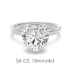 Women's Simple Heartshaped S925 Sterling Silver Ring With Zircon And Electroplating