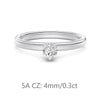 Women's Simple Heartshaped S925 Sterling Silver Ring With Zircon And Electroplating