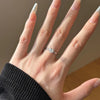 Women's Simple Heartshaped S925 Sterling Silver Ring With Zircon And Electroplating