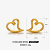 Women's Simple Hiphop Heartshaped Stainless Steel Vacuum Electroplated Earrings
