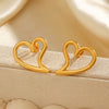 Women's Simple Hiphop Heartshaped Stainless Steel Vacuum Electroplated Earrings