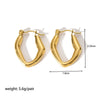 Women's Simple Irregular Geometric Stainless Steel Earrings With Pvd Furnace Real Gold Treatment