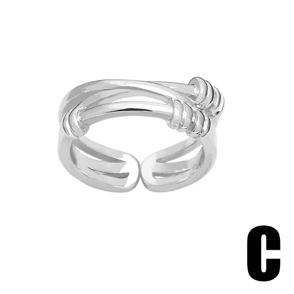 Women's Simple Irregular Open Ring Copper Plated 18K Gold