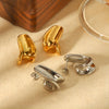 Women's Simple Light Luxury Highend Titanium Steel Irregular Arc Geometric Electroplated Earrings