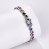 Women's Simple Light Luxury S925 Silver Love Rainbow Zircon Bracelet With Geometric Pattern And Diamond Design