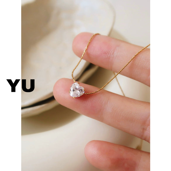 Women's Simple Light Luxury Titanium Steel Star Pendant Necklace With Zircon Clavicle Chain And Vacuum Plated Finish