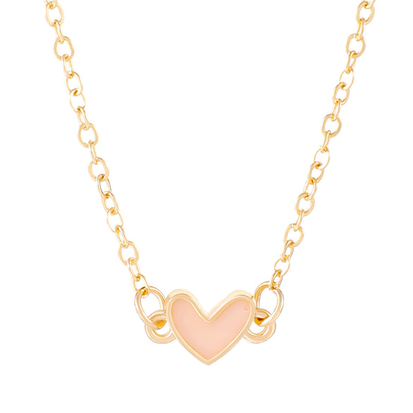 Women's Simple Love Oil Dropping Alloy Heart Shaped Necklace And Clavicle Bracelet