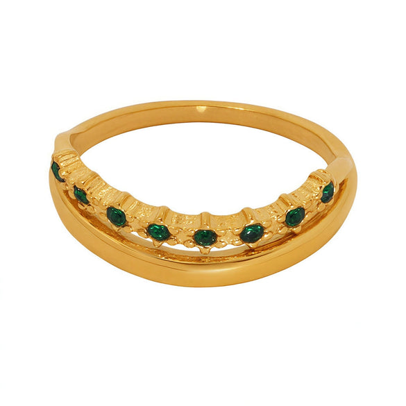 Women's Simple Luxury Style Titanium Steel Geometric Ring Electroplated 18K Real Gold
