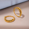 Women's Simple Luxury Style Titanium Steel Geometric Ring Electroplated 18K Real Gold