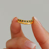 Women's Simple Luxury Style Titanium Steel Geometric Ring Electroplated 18K Real Gold