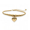 Women's Simple Metal Style Heart Geometric Pattern Stainless Steel Beaded Bracelet With Electroplating