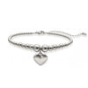 Women's Simple Metal Style Heart Geometric Pattern Stainless Steel Beaded Bracelet With Electroplating