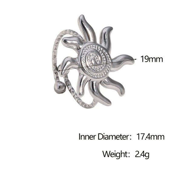 Women's Simple Minimalist Geometric Stainless Steel Electroplated Open Ring Hand Jewelry