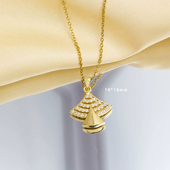 Women's Simple Necklace Copper 925 Silver Pendant O Word Chain Gold Plated Electroplating