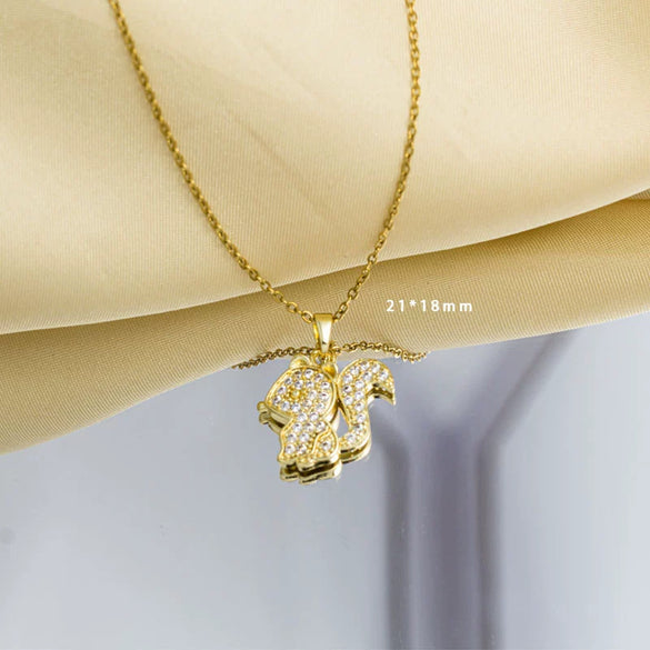 Women's Simple Necklace Copper 925 Silver Pendant O Word Chain Gold Plated Electroplating