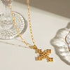 Women's Simple Necklace With White Diamond Pendant Tbar Titanium Steel And Stainless Steel Box Chain Electroplated