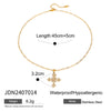 Women's Simple Necklace With White Diamond Pendant Tbar Titanium Steel And Stainless Steel Box Chain Electroplated