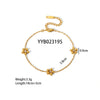 Women's Simple Niche Design Flower Rhinestone Titanium Steel Necklace And Daisy Bracelet Jewelry Suit With Inlay And Pvd Furnace Real Gold Treatment