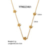 Women's Simple Niche Design Flower Rhinestone Titanium Steel Necklace And Daisy Bracelet Jewelry Suit With Inlay And Pvd Furnace Real Gold Treatment