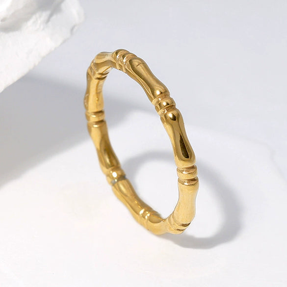 Women's Simple Niche Design Stainless Steel Ring With Electroplating Treatment
