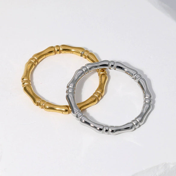 Women's Simple Niche Design Stainless Steel Ring With Electroplating Treatment