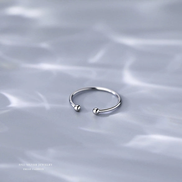 Women's Simple Open Ring In S925 Sterling Silver With Electroplated Finish Fashion Fine Jewelry