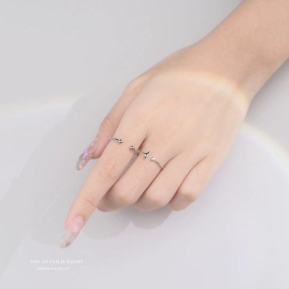 Women's Simple Open Ring In S925 Sterling Silver With Electroplated Finish Fashion Fine Jewelry