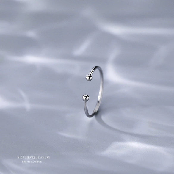 Women's Simple Open Ring In S925 Sterling Silver With Electroplated Finish Fashion Fine Jewelry