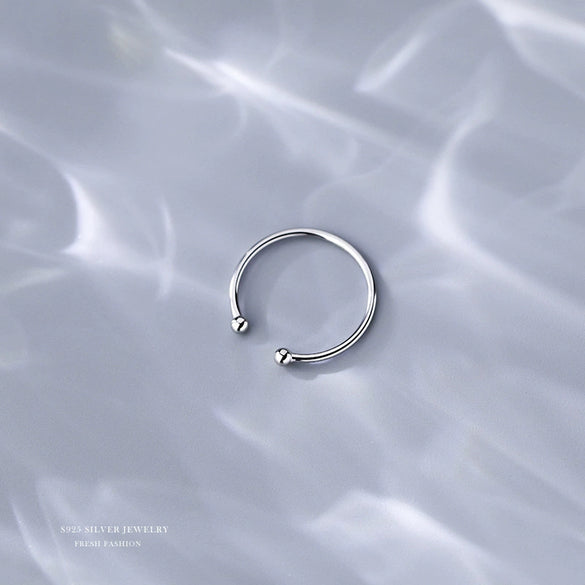 Women's Simple Open Ring In S925 Sterling Silver With Electroplated Finish Fashion Fine Jewelry