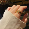 Women's Simple Opening Adjustable Titanium Steel Ring With Geometric Design And Electroplating Treatment