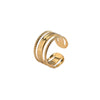 Women's Simple Opening Adjustable Titanium Steel Ring With Geometric Design And Electroplating Treatment