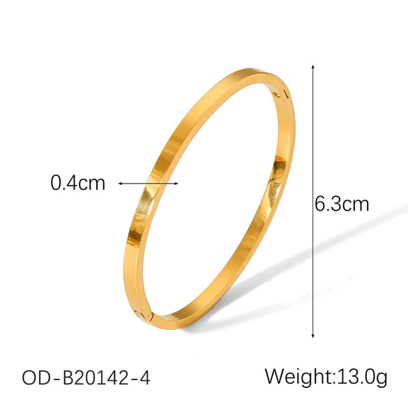 Women's Simple Plain Stainless Steel Titanium Steel Ins Style Ring Bracelet With Pvd Vacuum Plating And Electroplating
