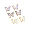Women's Simple Polished Glass Glaze Butterfly Bow Earrings Sweet Forest Style Dangle Earrings