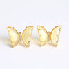 Women's Simple Polished Glass Glaze Butterfly Bow Earrings Sweet Forest Style Dangle Earrings