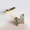 Women's Simple Polished Glass Glaze Butterfly Bow Earrings Sweet Forest Style Dangle Earrings
