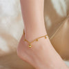 Women's Simple Retro Allmatch Golden Ball Pendant Titanium Steel Anklet With Geometric Pattern