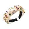Women's Simple Retro Headband Hair Accessories Fabric And Crystal Middle Knot Bow Style