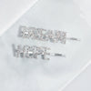 Women's Simple Rhinestone Letter Side Hair Clip Diamond Inlaid Bangs Hairpin Fashion Headdress