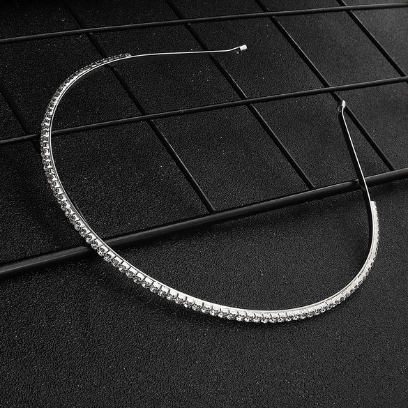 Women's Simple Rhinestone Thin Hair Hoop Diamond Style Daily Versatile Headband For Hair Accessories