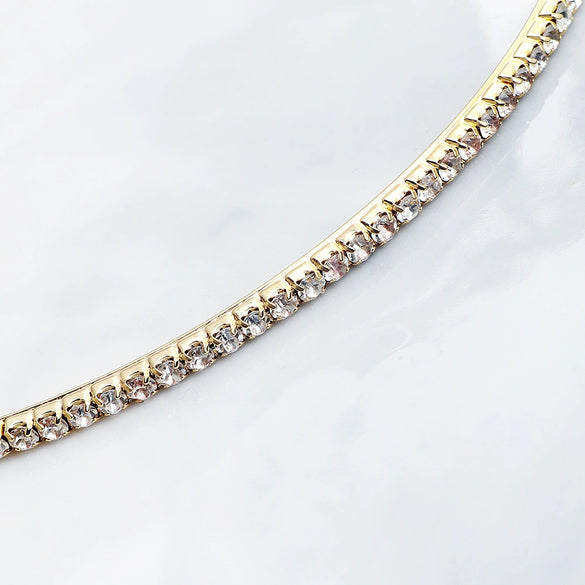 Women's Simple Rhinestone Thin Hair Hoop Diamond Style Daily Versatile Headband For Hair Accessories