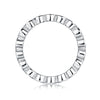 Women's Simple Row Ring 925 Sterling Silver Geometric Moissanite Set With Diamonds