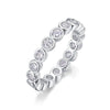 Women's Simple Row Ring 925 Sterling Silver Geometric Moissanite Set With Diamonds