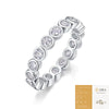 Women's Simple Row Ring 925 Sterling Silver Geometric Moissanite Set With Diamonds