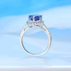 Women's Simple S925 Sterling Silver Heartshaped Ring Set With High Carbon Diamond And 8A Zircon
