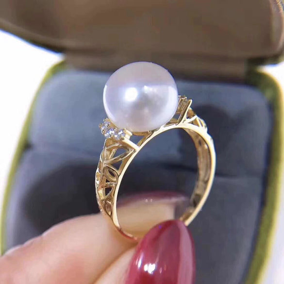Women's Simple S925 Sterling Silver Openended Ring With Natural Freshwater Pearl