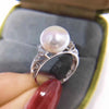 Women's Simple S925 Sterling Silver Openended Ring With Natural Freshwater Pearl